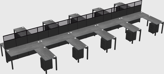 Shared l-shape cubicle