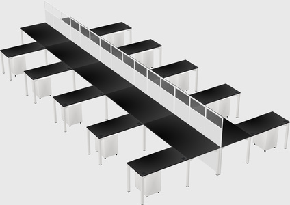 Shared l-shape cubicle