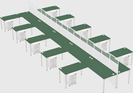 Shared l-shape cubicle