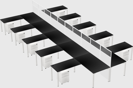 Shared l-shape cubicle
