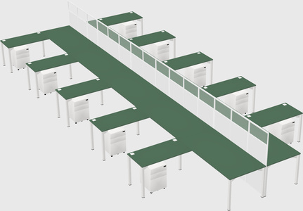 Shared l-shape cubicle
