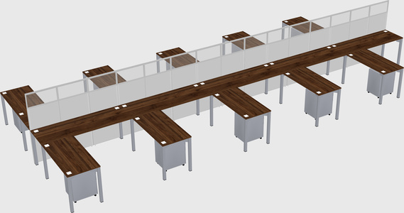 Shared l-shape cubicle