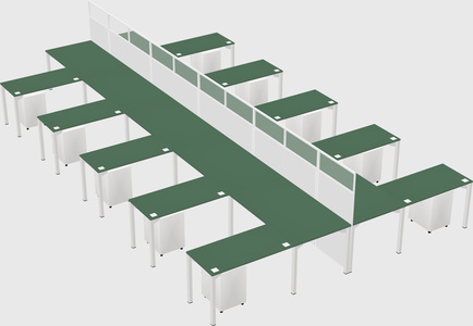 Shared l-shape cubicle