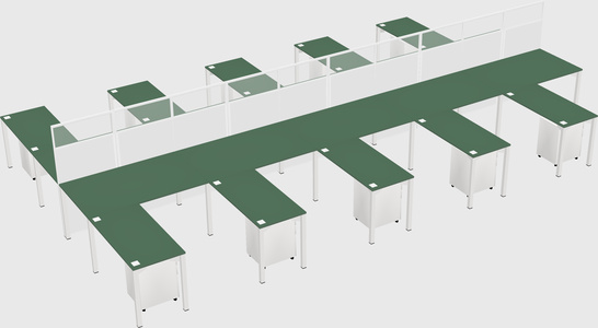 Shared l-shape cubicle