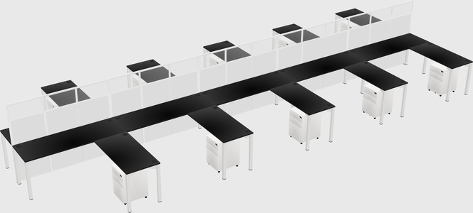 Shared l-shape cubicle