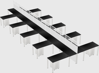 Shared l-shape cubicle