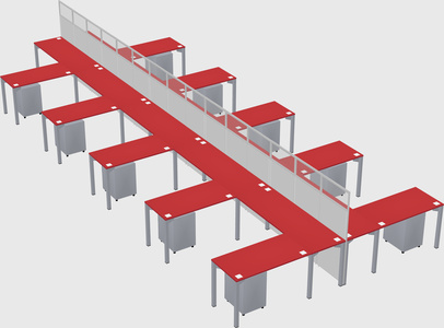 Shared l-shape cubicle