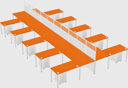Shared l-shape cubicle