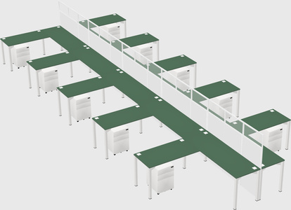 Shared l-shape cubicle
