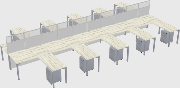 Shared l-shape cubicle