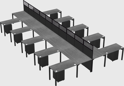 Shared l-shape cubicle