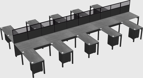 Shared l-shape cubicle