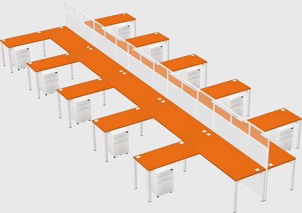 Shared l-shape cubicle
