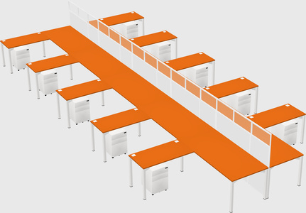 Shared l-shape cubicle