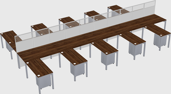 Shared l-shape cubicle