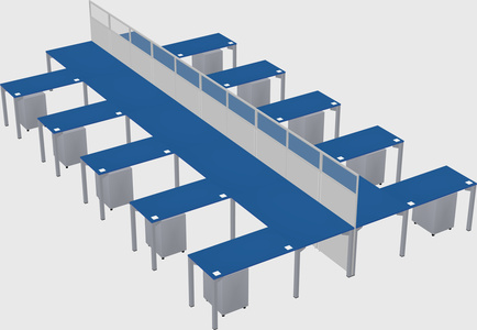 Shared l-shape cubicle