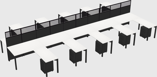 Shared l-shape cubicle