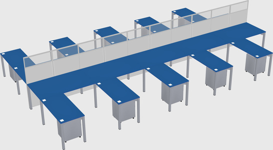 Shared l-shape cubicle