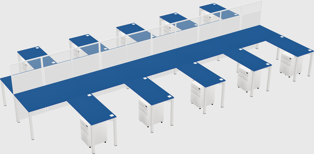 Shared l-shape cubicle