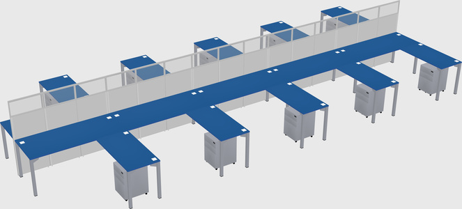 Shared l-shape cubicle