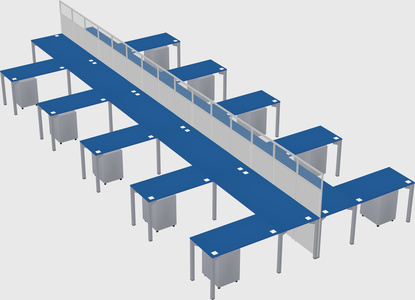 Shared l-shape cubicle
