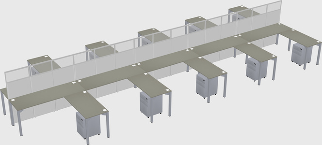 Shared l-shape cubicle