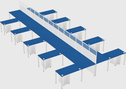 Shared l-shape cubicle
