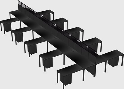 Shared l-shape cubicle