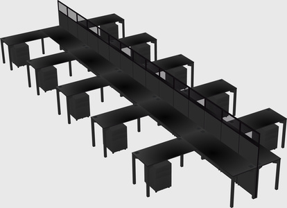 Shared l-shape cubicle