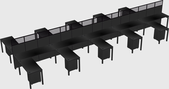 Shared l-shape cubicle