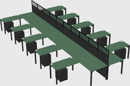 Shared l-shape cubicle