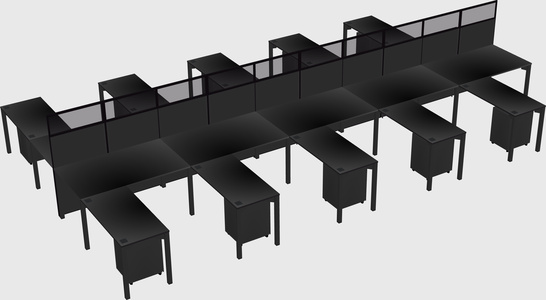 Shared l-shape cubicle