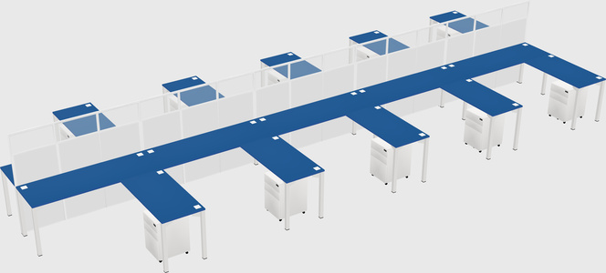 Shared l-shape cubicle