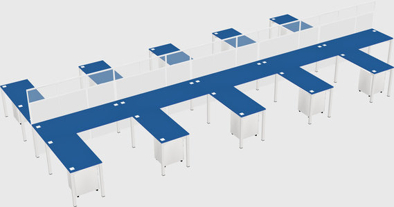 Shared l-shape cubicle