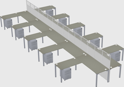 Shared l-shape cubicle