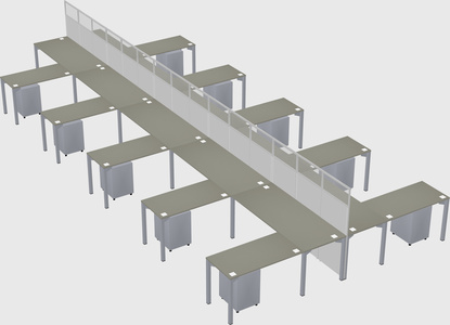 Shared l-shape cubicle
