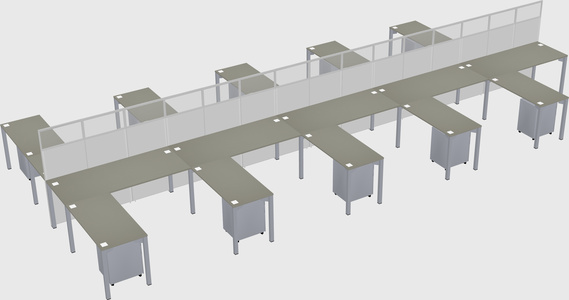 Shared l-shape cubicle