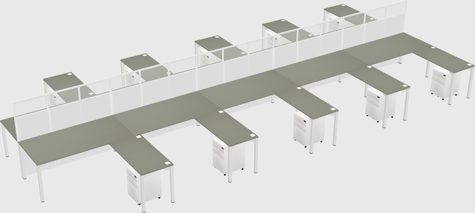 Shared l-shape cubicle