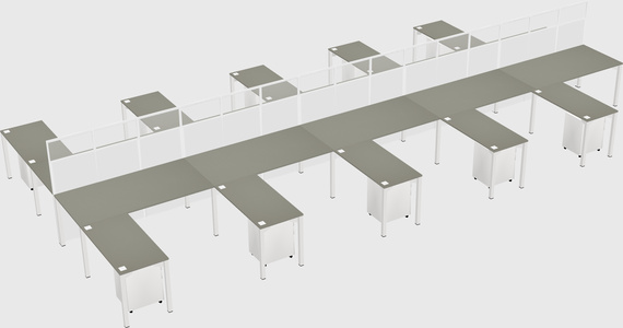 Shared l-shape cubicle