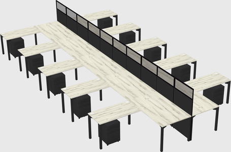 Shared l-shape cubicle