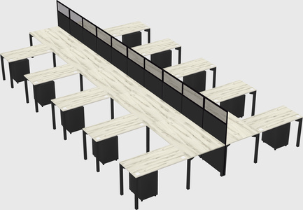 Shared l-shape cubicle