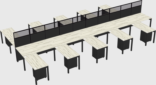 Shared l-shape cubicle