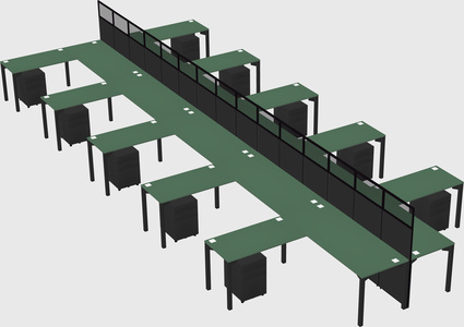 Shared l-shape cubicle