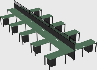 Shared l-shape cubicle