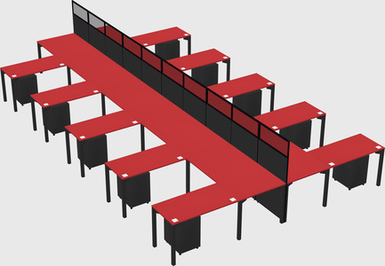 Shared l-shape cubicle
