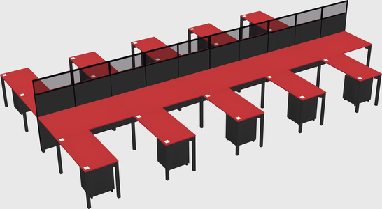 Shared l-shape cubicle