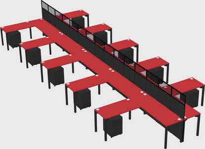 Shared l-shape cubicle