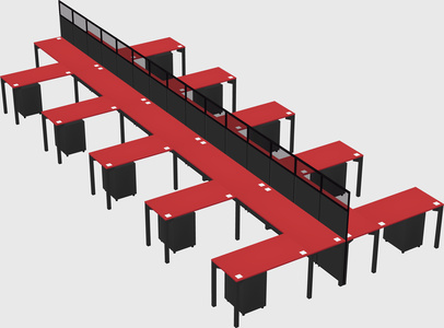 Shared l-shape cubicle