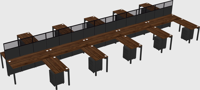 Shared l-shape cubicle