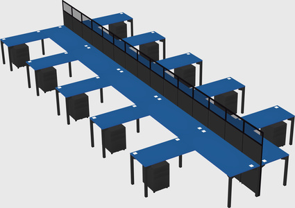 Shared l-shape cubicle